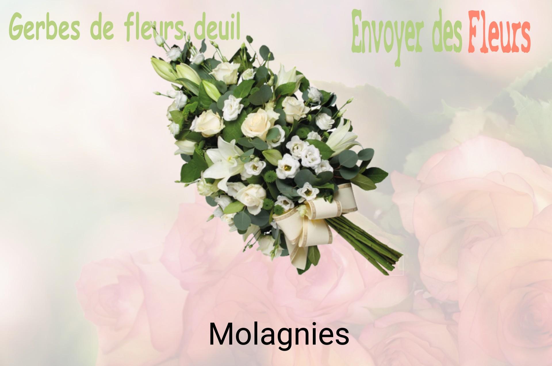Gerbe de fleurs de deuil livrée à Molagnies